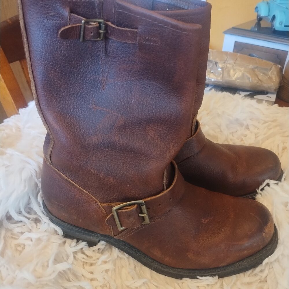 Women's Brown Engineer Moto Boots 10 - Picture 7 of 7